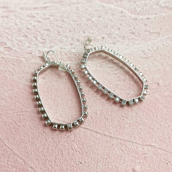 Kendra Scott Danielle Crystal Silver Earrings - Picture 3 of 3